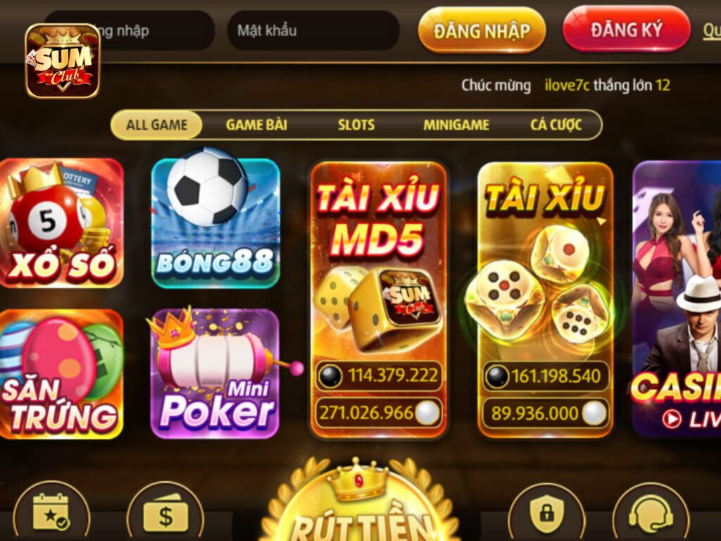 Kho game đa dạng tại Sumclub